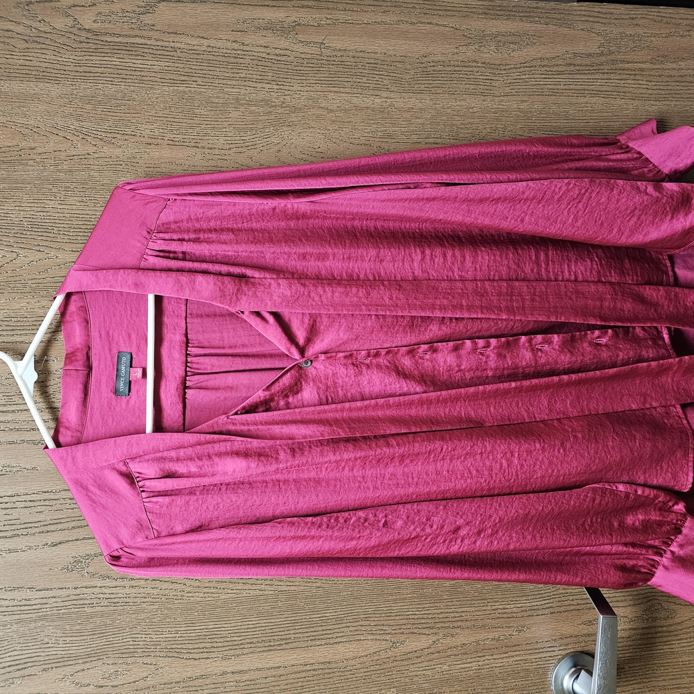 Vince Camuto Raspberry Long-Sleeve Top